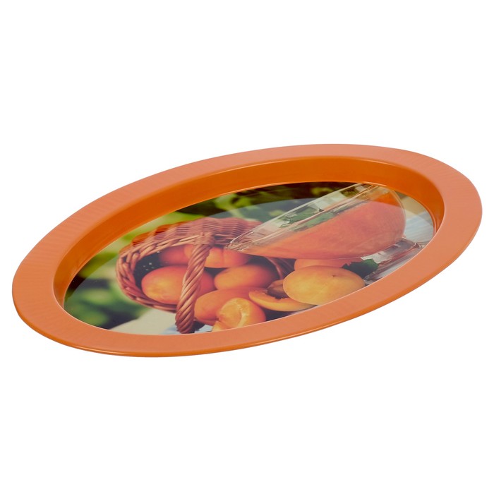Поднос овальный 33х23 см "Фрукты", МИКС