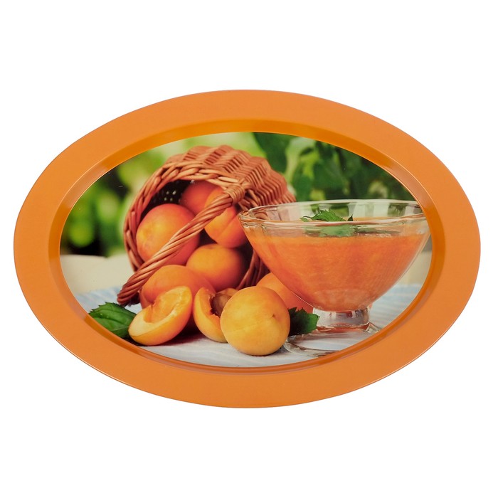 Поднос овальный 33х23 см "Фрукты", МИКС