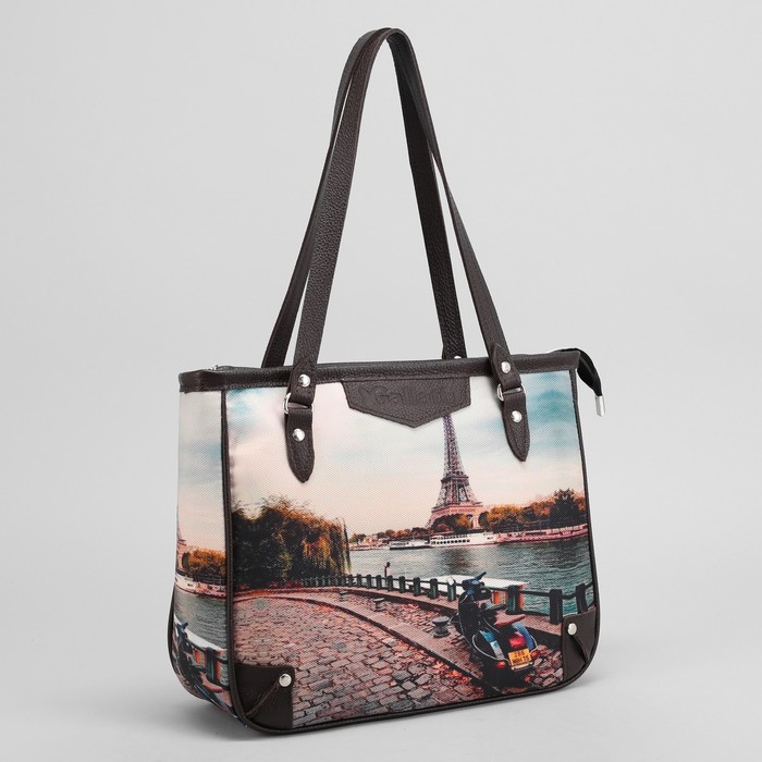 Сумка женская «Набережная в Париже», 1 отдел на молнии, длинный ремень