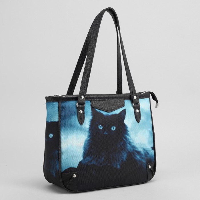 Сумка женская «Котик», 1 отдел на молнии, длинный ремень