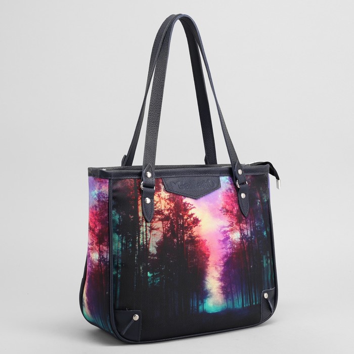 Сумка женская «Зачарованный лес», 1 отдел на молнии, длинный ремень