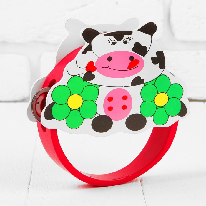 Игрушка музыкальная Бубен "Коровка"