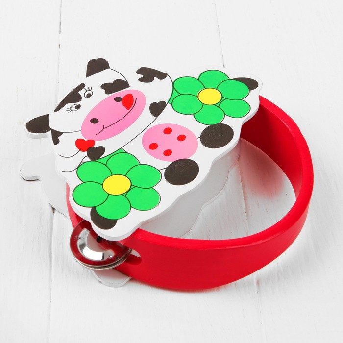 Игрушка музыкальная Бубен "Коровка"