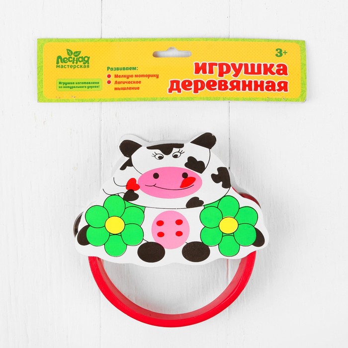 Игрушка музыкальная Бубен "Коровка"