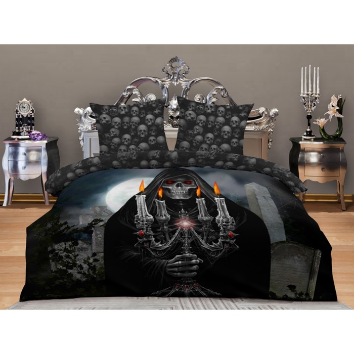 КПБ 1,5 сп Death размер 145х210 см, 145х210 см, 70х70 см-2шт. A018