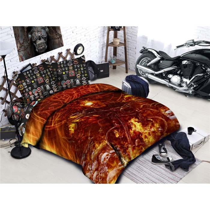 КПБ Евро "Призрачный гонщик" размер 220х240 см, 200х220 см, 70х70-2 шт. А028