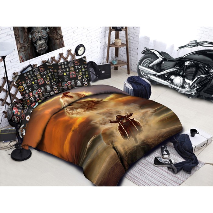 КПБ 1,5 сп "Ночные волки" размер 145х210 см, 145х210 см, 70х70 см-2шт. A029