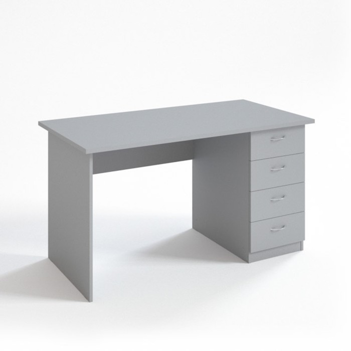 Стол рабочий с тумбой СТ14.7, 1400х680х750 мм, серый