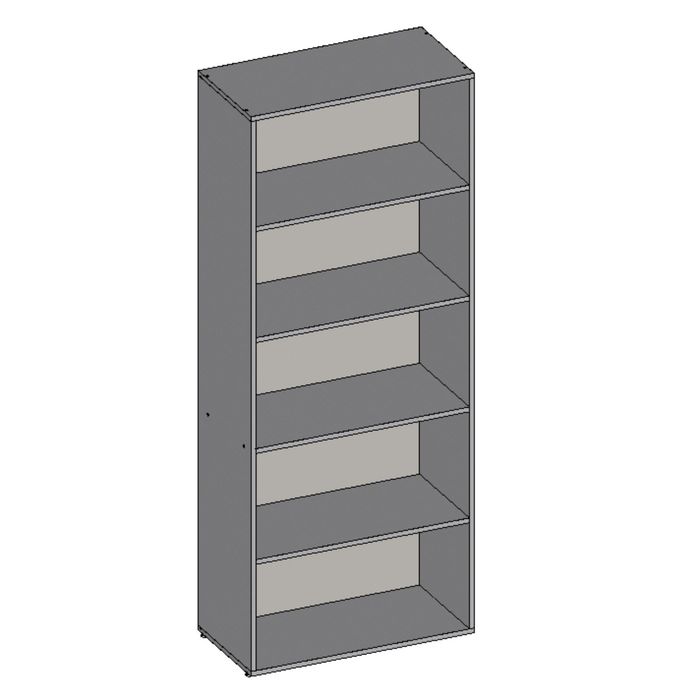 Шкаф стеллаж НШ-1, 760х380х1890 мм, серый