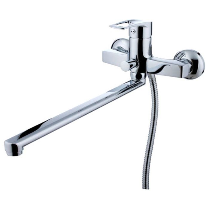 Смеситель для ванны Zenta "Арди" Z0802, с душевым комплектом, излив 300 мм, хром