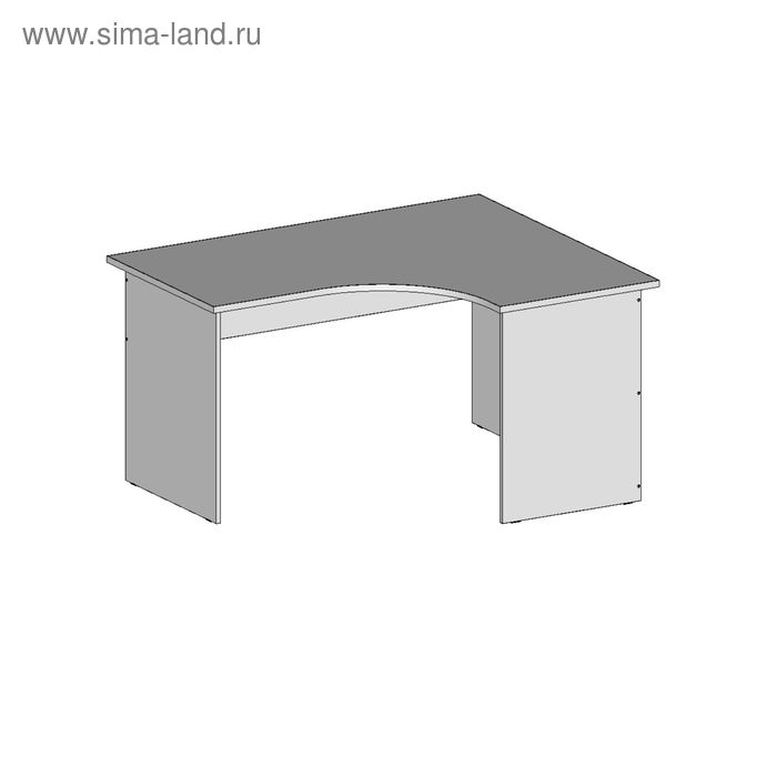 фото Стол угловой правый сэп14.12.7, 1400х1150/680х750 мм, белый шагр экке