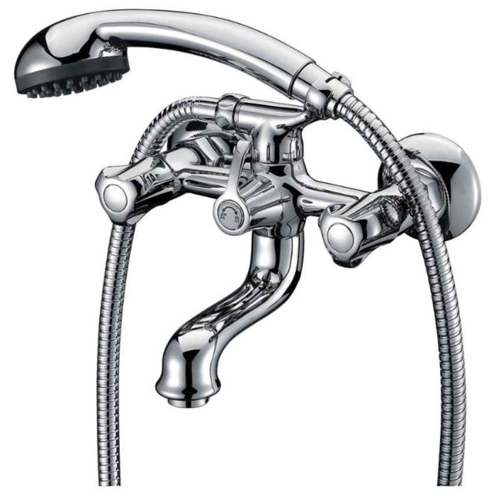 Смеситель для ванны Zenta "Мун" Z0603, с душевым комплектом, хром