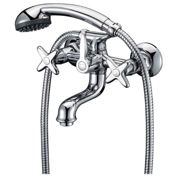 Смеситель для ванны Zenta "Флекс" Z0703, с душевым комплектом, хром