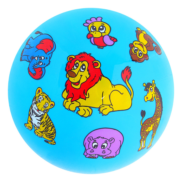 Мяч &quot;Зверята&quot;, PVC, цвета микс, в пакете, диаметр - 23 см, 60 гр.