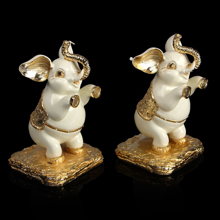 Набор подставок для книг «Слоны», 2 шт, 16х10,5х9,5 см, полистоун