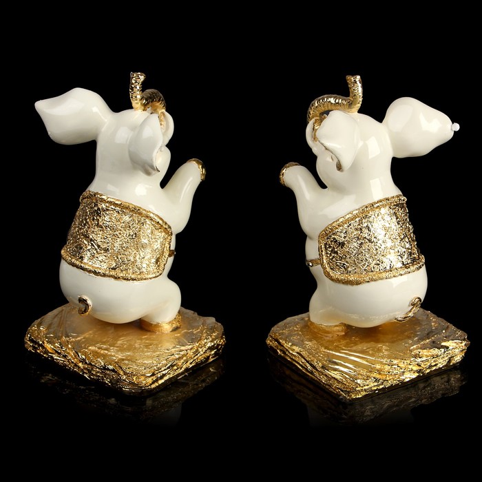 Набор подставок для книг «Слоны», 2 шт, 16х10,5х9,5 см, полистоун