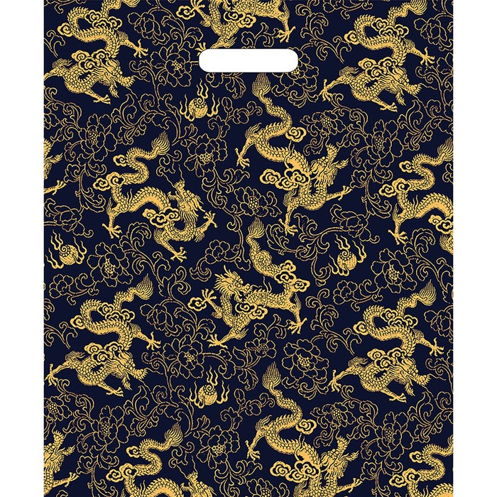 Пакет "Драконы", полиэтиленовый с вырубной ручкой, 40х31 см, 60 мкм