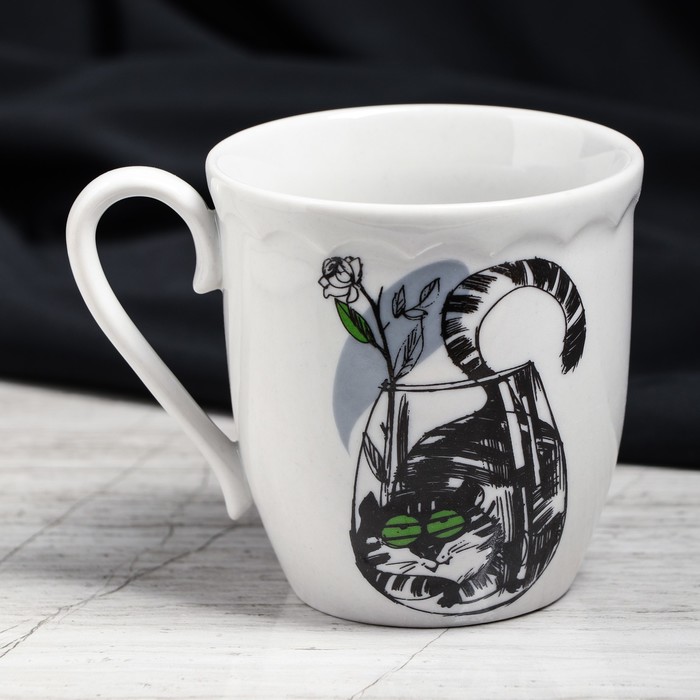 Кружка 250 мл "Корона", коты, деколь, микс