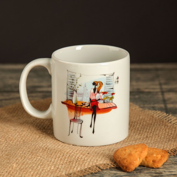 Кружка 350 мл "Офисная", модница, деколь, микс