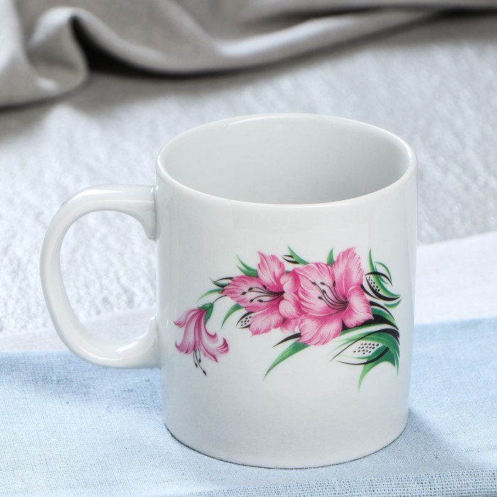 Кружка 350 мл "Офисная", гладиолус, деколь