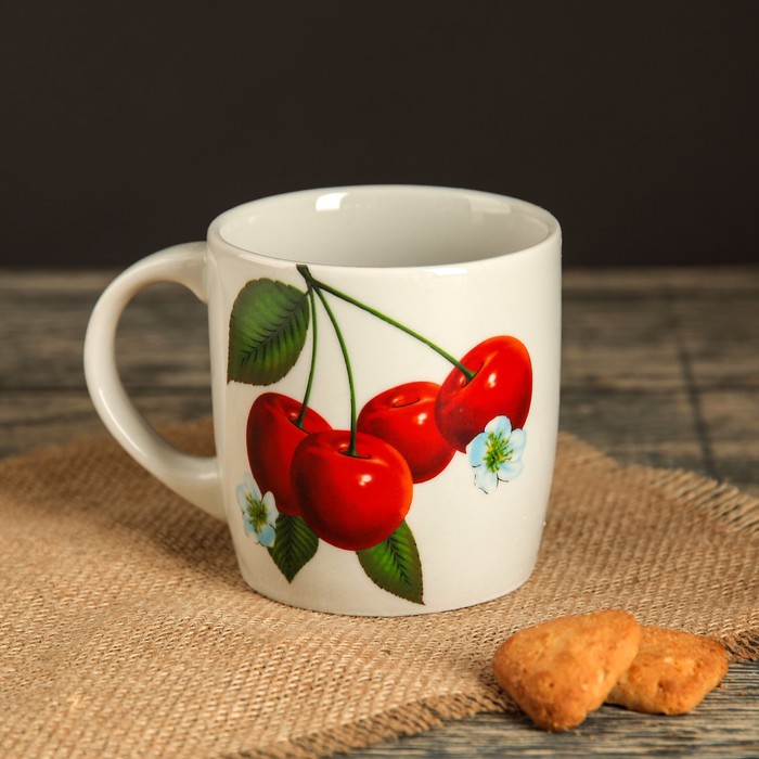 Кружка 350 мл "Формат", вишня, деколь