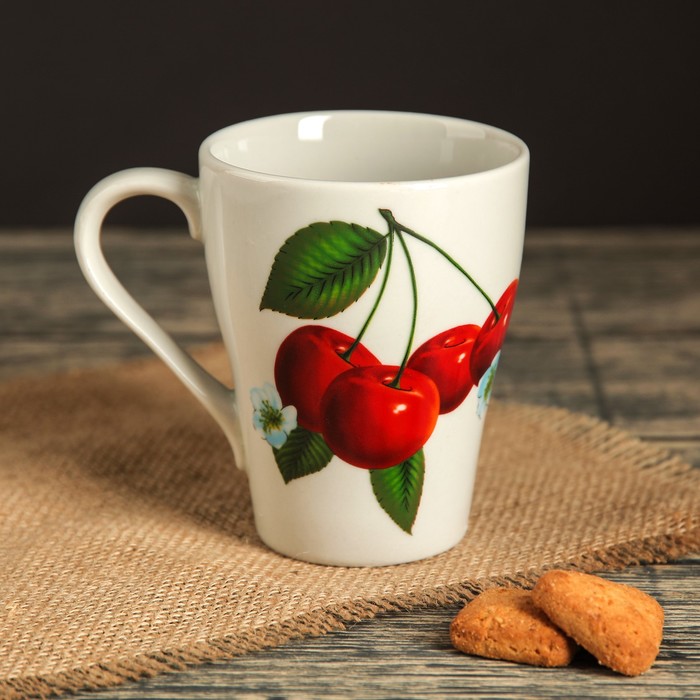 Кружка 350 мл "Бархан", вишня, деколь