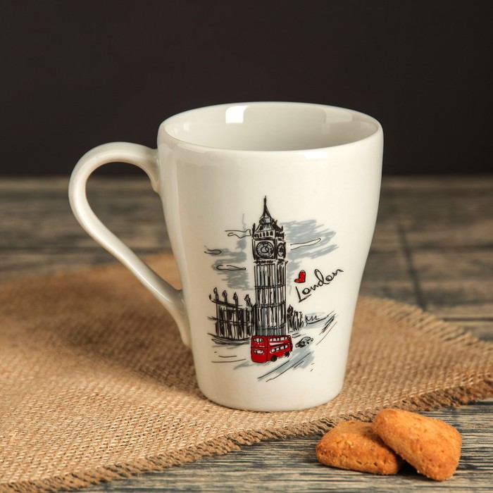 Кружка 350 мл "Бархан", города, деколь, микс