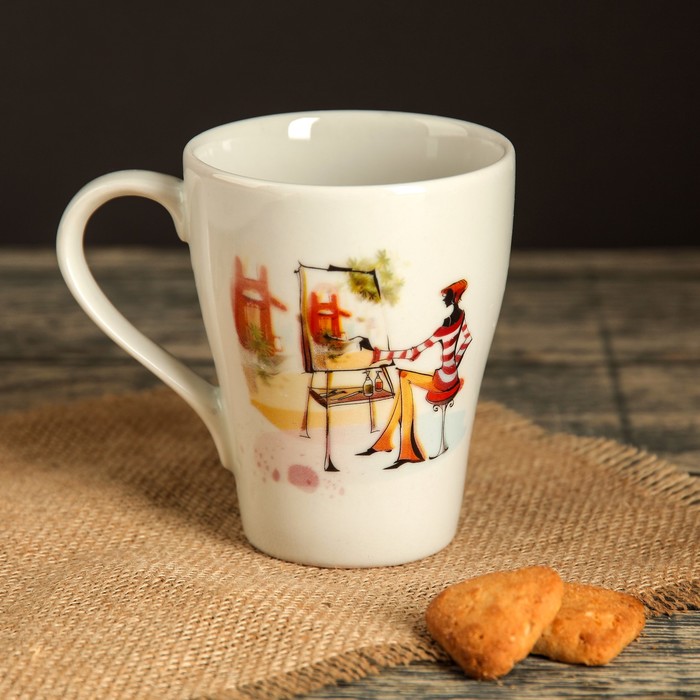 Кружка 350 мл "Бархан", модница, деколь, микс