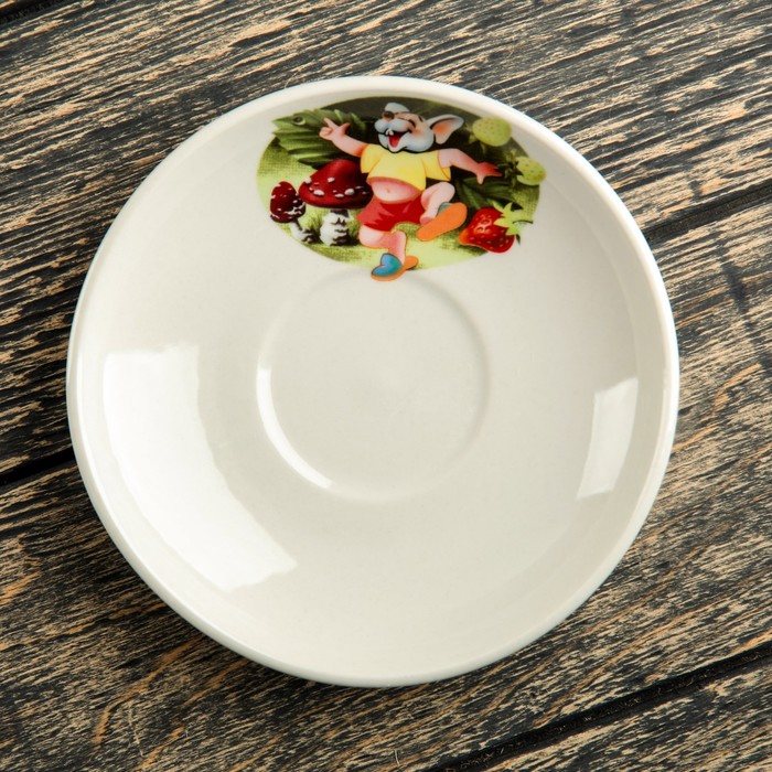 Блюдце 14 см, детский, деколь, микс