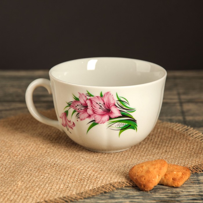 Кружка 400 мл "Ландыш", гладиолус, деколь