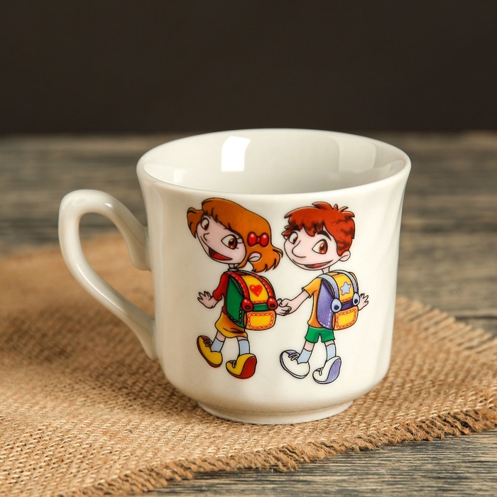 Кружка 220 мл "Забава", школьник, деколь