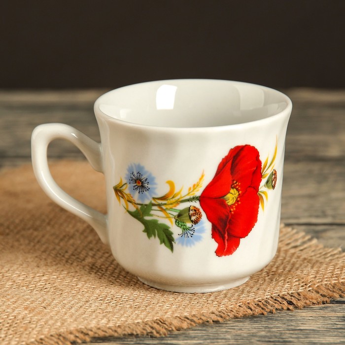 Кружка 220 мл "Забава", мак салатный, деколь