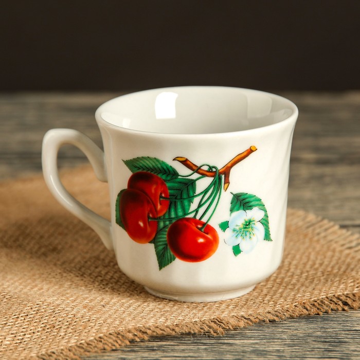 Кружка 220 мл "Забава", вишня, деколь