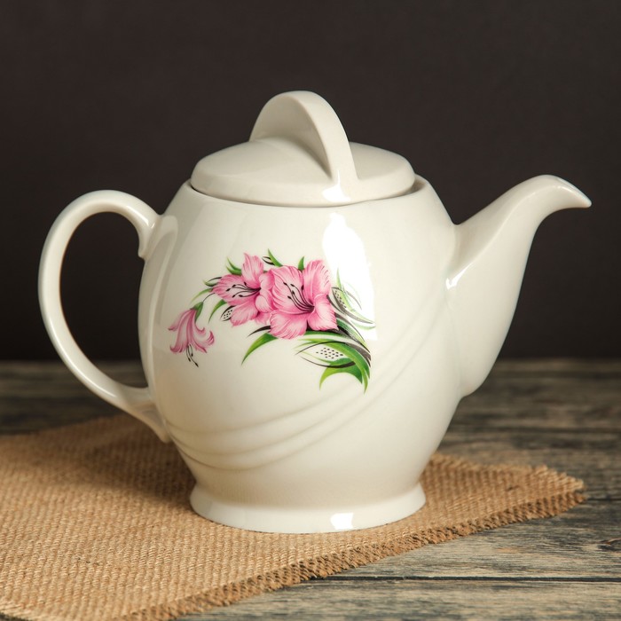 Чайник заварочный 1 л "Экспресс", гладиолус, деколь