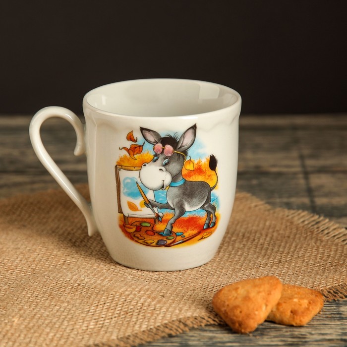 Кружка 250 мл "Корона", алфавит, деколь, микс