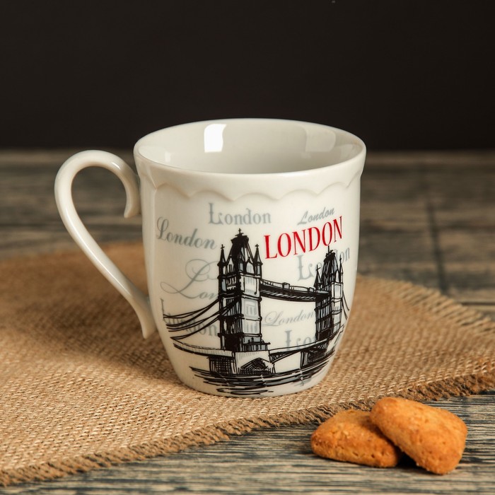 Кружка 250 мл "Корона", города, деколь, микс