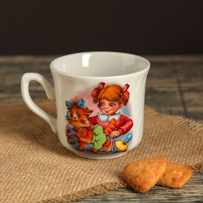 Кружка 220 мл "Забава", алфавит, деколь, микс