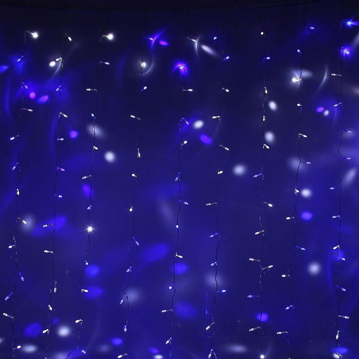 Гирлянда "Занавес" УМС вилка Ш:2 м, В:3 м, Н.С. LED-720-220V, моргает, БЕЛО-СИНИЙ Уценка