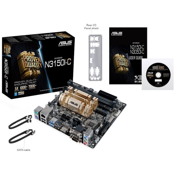 Материнская плата Asus N3150I-C, 2xDDR3, mini-ITX, Ret