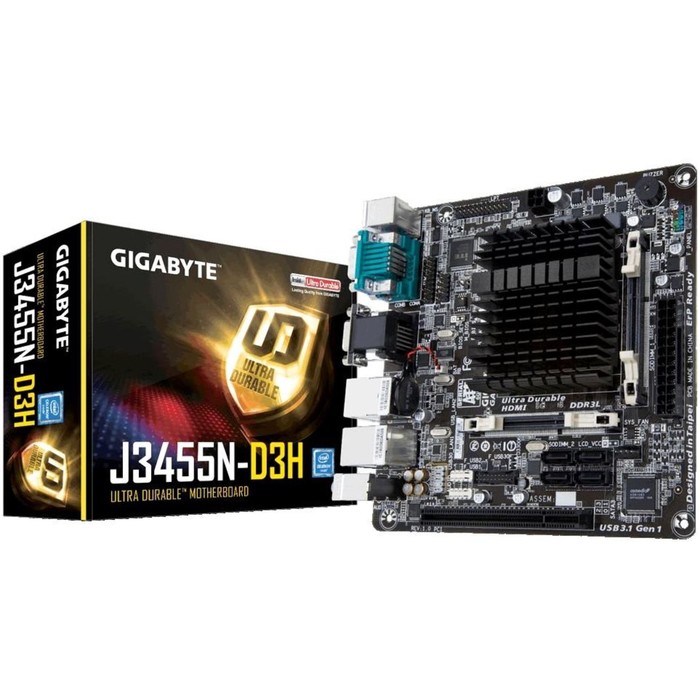 Материнская плата Gigabyte GA-J3455N-D3H, 2xDDR3L, mini-ITX, Ret