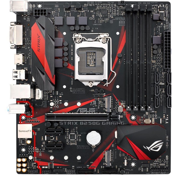 Материнская плата Asus STRIX B250G GAMING, Soc-1151, Intel B250, 4xDDR4, mATX, Ret