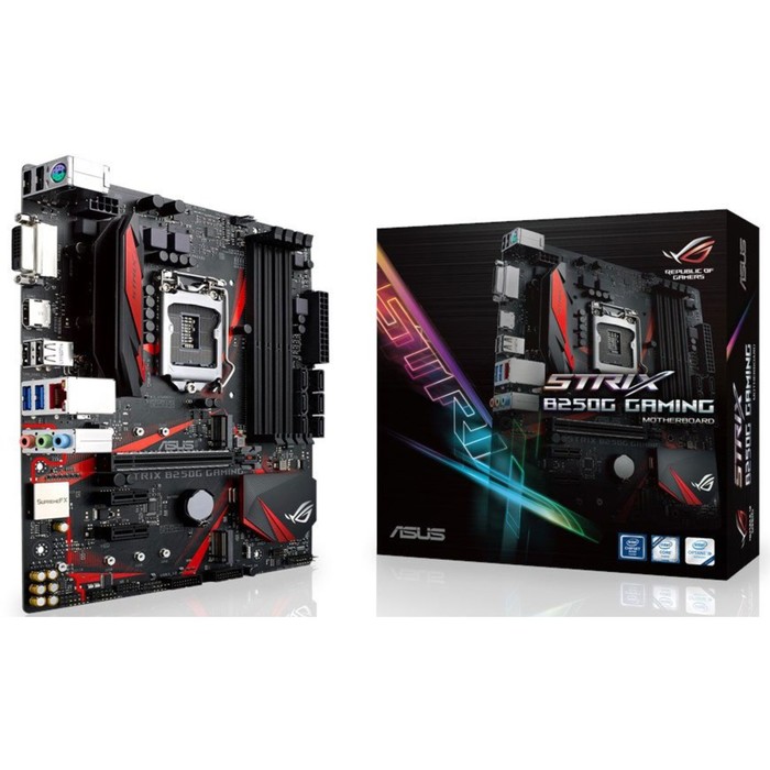 Материнская плата Asus STRIX B250G GAMING, Soc-1151, Intel B250, 4xDDR4, mATX, Ret