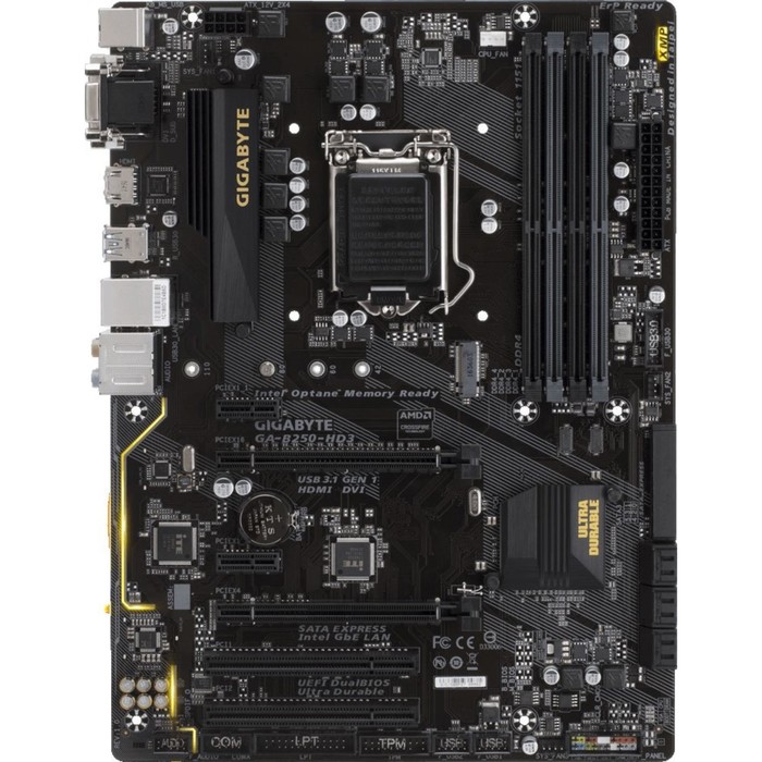 Материнская плата Gigabyte GA-B250-HD3, Soc-1151, Intel B250, 4xDDR4, ATX, Ret