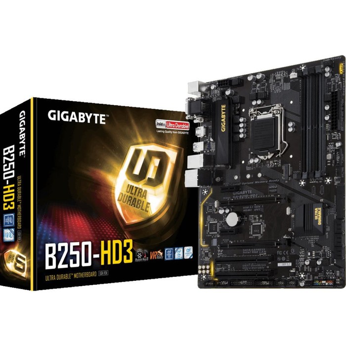 Материнская плата Gigabyte GA-B250-HD3, Soc-1151, Intel B250, 4xDDR4, ATX, Ret