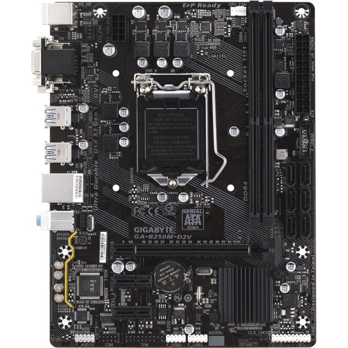 Материнская плата Gigabyte GA-B250M-D2V, Soc-1151, Intel B250, 2xDDR4, mATX, Ret