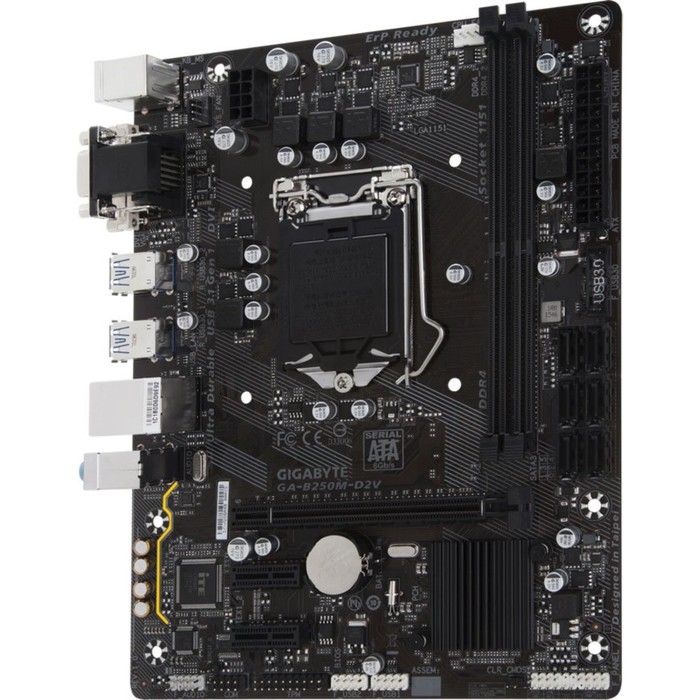Материнская плата Gigabyte GA-B250M-D2V, Soc-1151, Intel B250, 2xDDR4, mATX, Ret