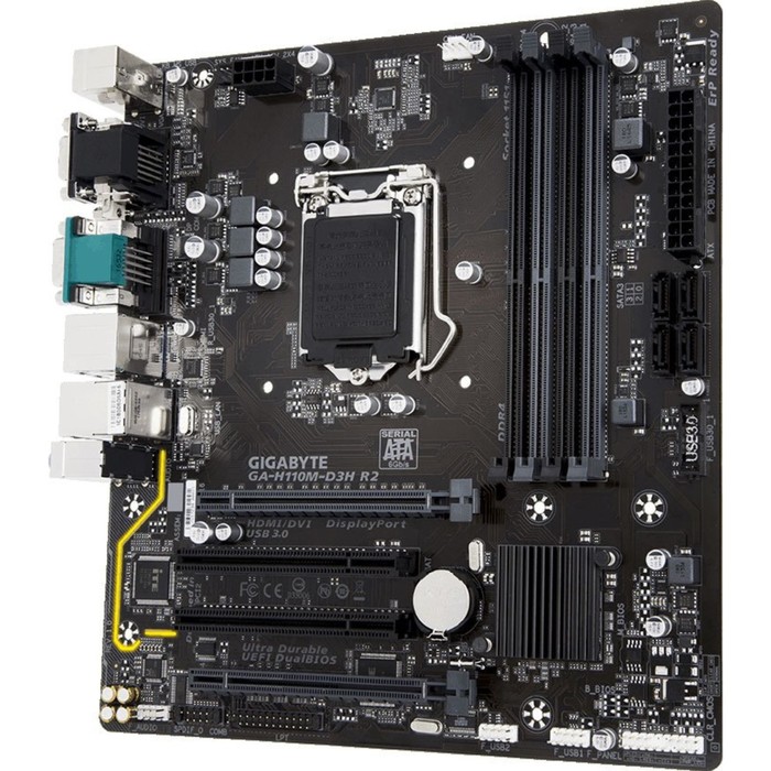Материнская плата Gigabyte GA-H110M-D3H R2, Soc-1151, Intel H110, 4xDDR4, mATX, Ret