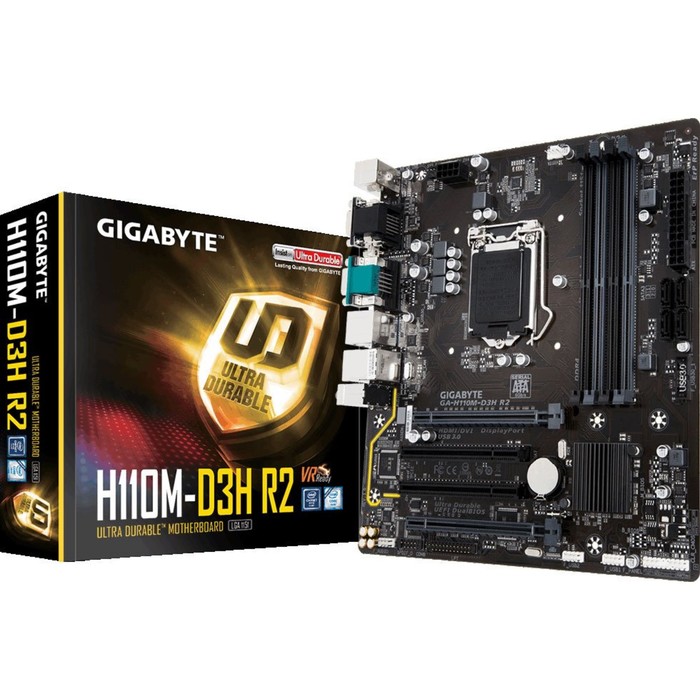 Материнская плата Gigabyte GA-H110M-D3H R2, Soc-1151, Intel H110, 4xDDR4, mATX, Ret