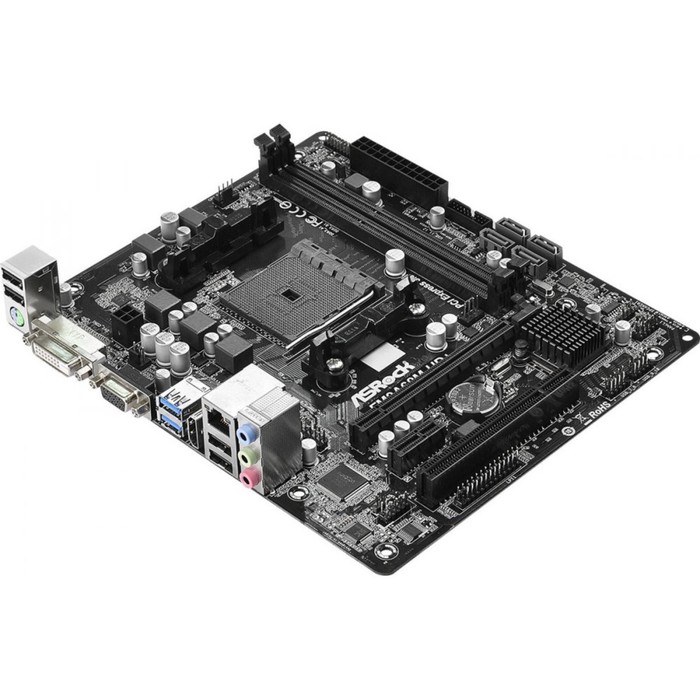Материнская плата Asrock FM2A68M-HD+, Soc-FM2+, AMD A68H, 2xDDR3, mATX, Ret