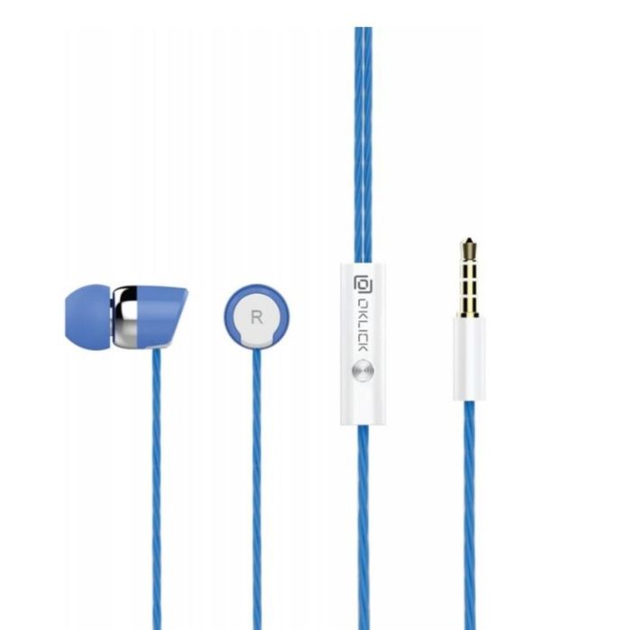 Гарнитура Oklick HS-S-230, вкладыши, в ушной раковине, провод 1.2 м, синяя